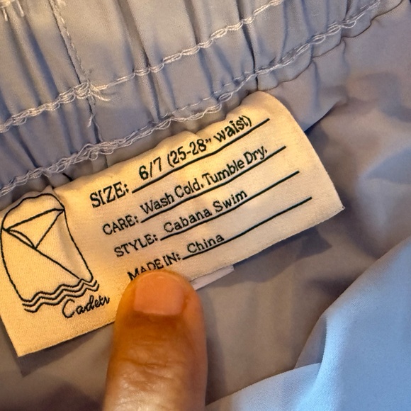 Cadets Cabana Swim shorts size 6/7 in light blue boys  NWT - Picture 3 of 3